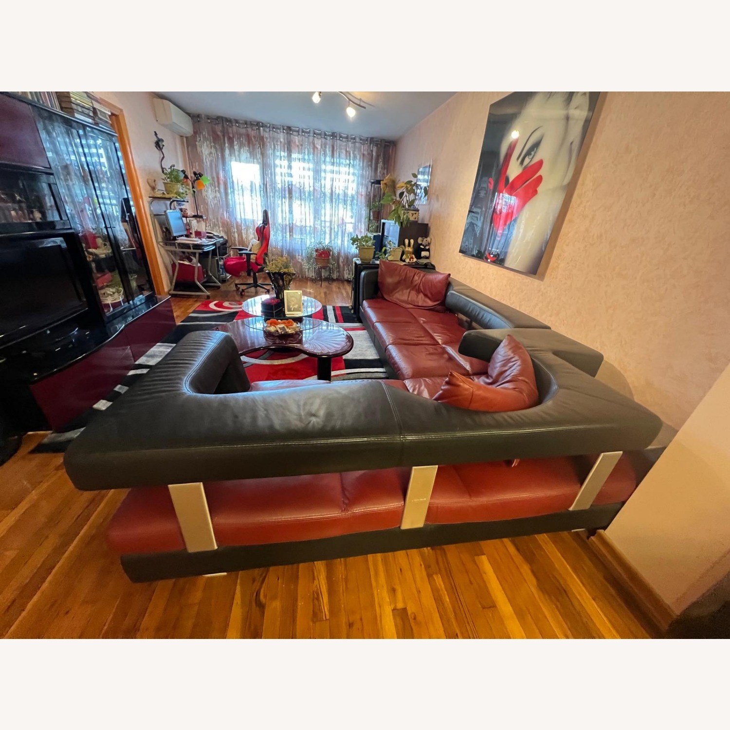 Formenti S.R.L. Red Leather 2 Piece Sectional - image-2