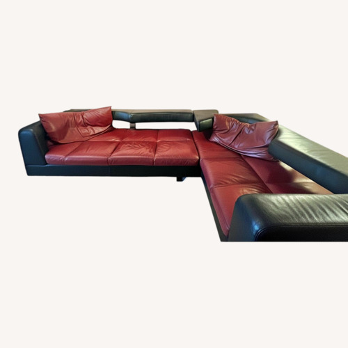 Used Formenti S.R.L. Red Leather 2 Piece Sectional for sale on AptDeco