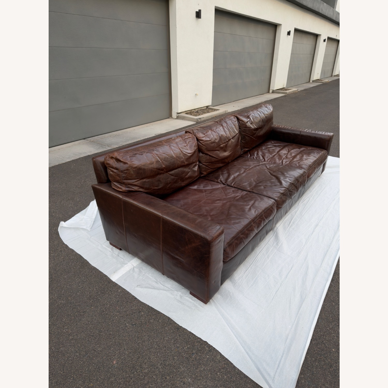 Restoration Hardware Maxwell Dark Brown 3+ Seater Sofa - image-1