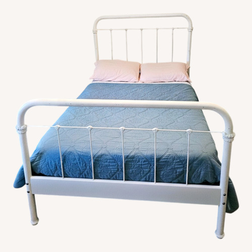 Used Vintage/Antique White Iron Full Bed Frame for sale on AptDeco