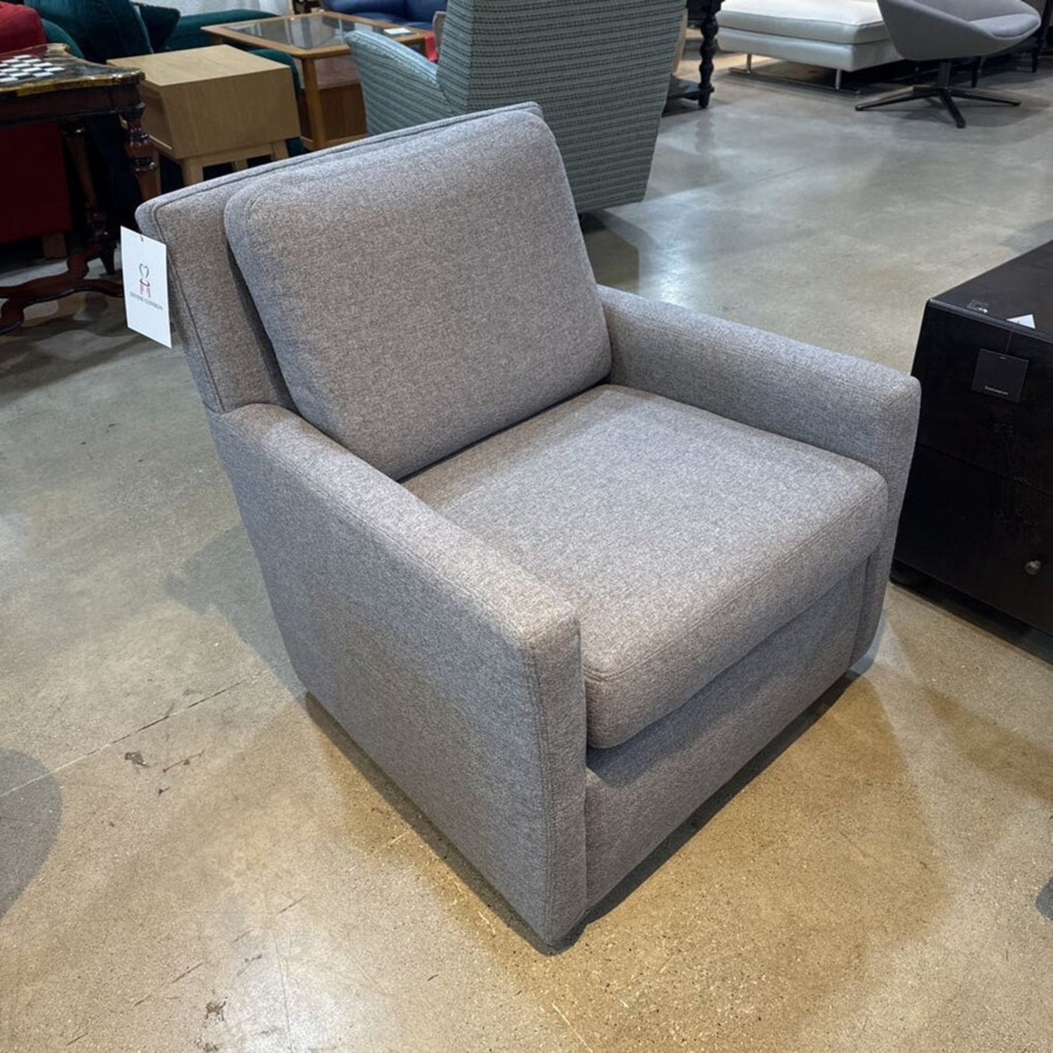 England Inc. Upholstered Fabric Swivel Chair - image-3