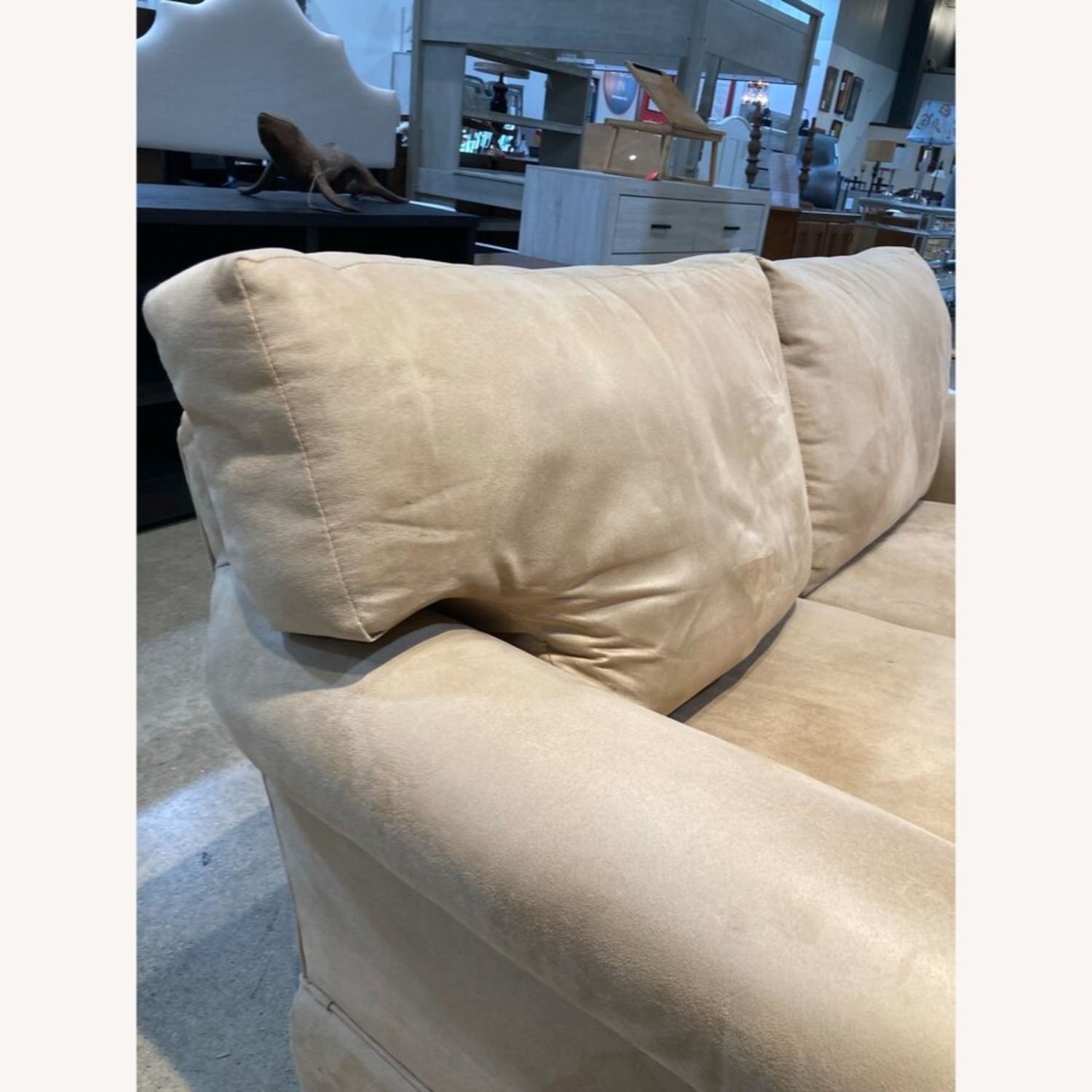 Microfiber Two Seat Roll-Arm Loveseat - image-6