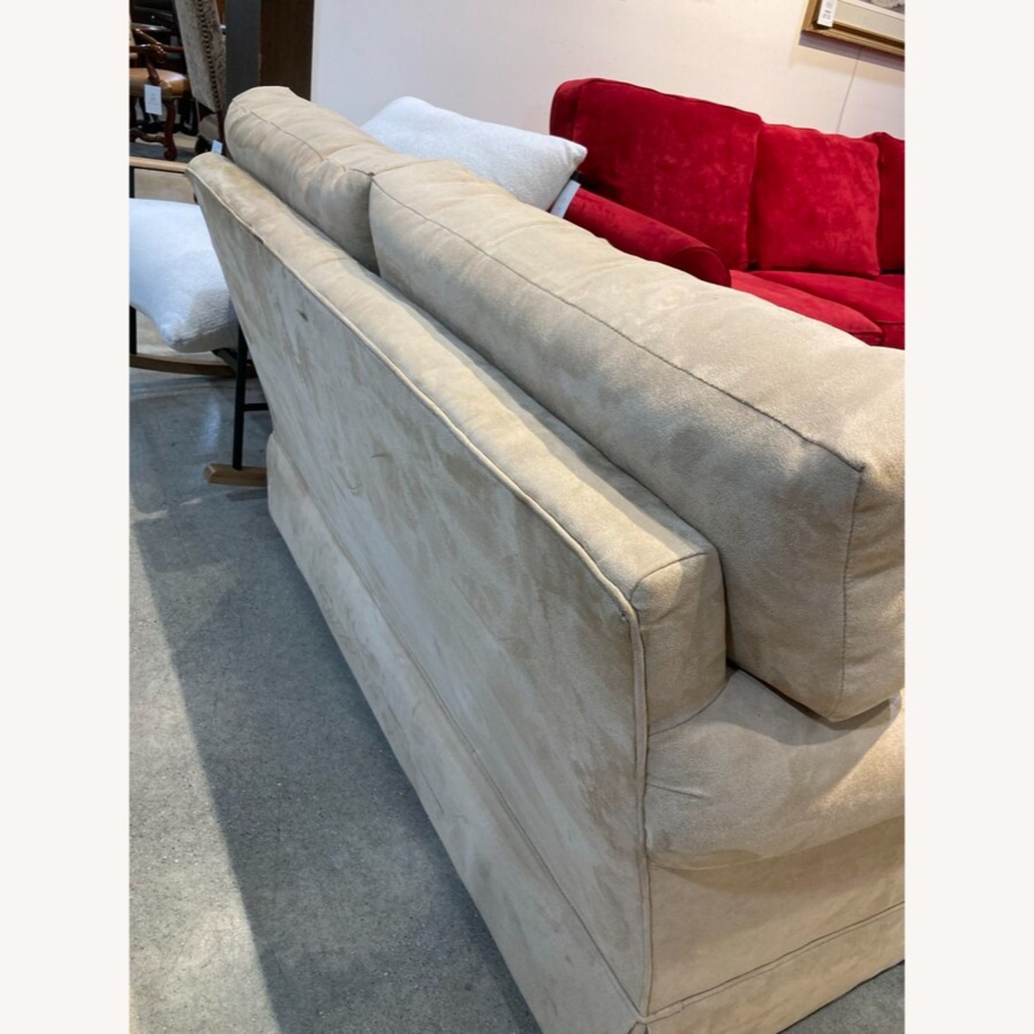 Microfiber Two Seat Roll-Arm Loveseat - image-8