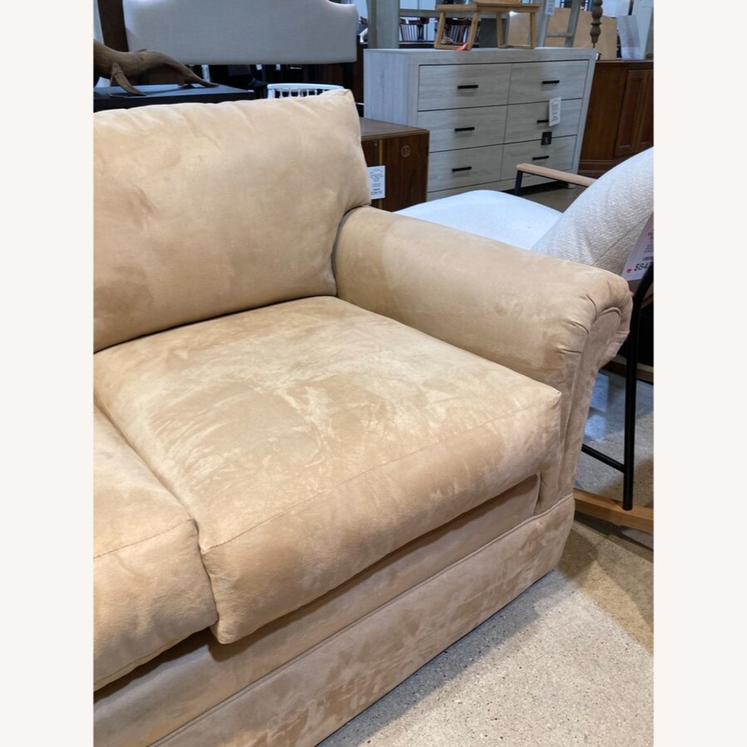 Microfiber Two Seat Roll-Arm Loveseat - image-4