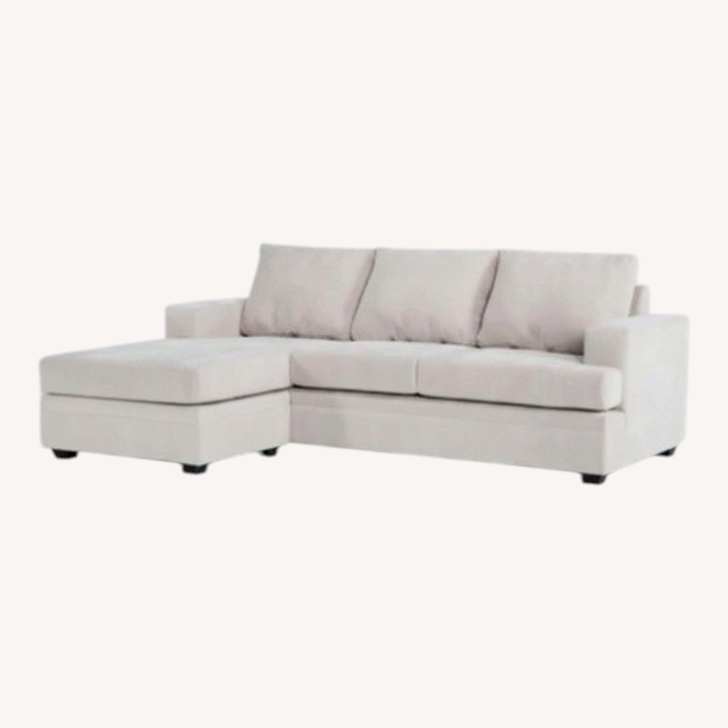 Living Spaces Bonaterra Sand Beige Fabric 97" Sofa with Reversible Chaise - image-0