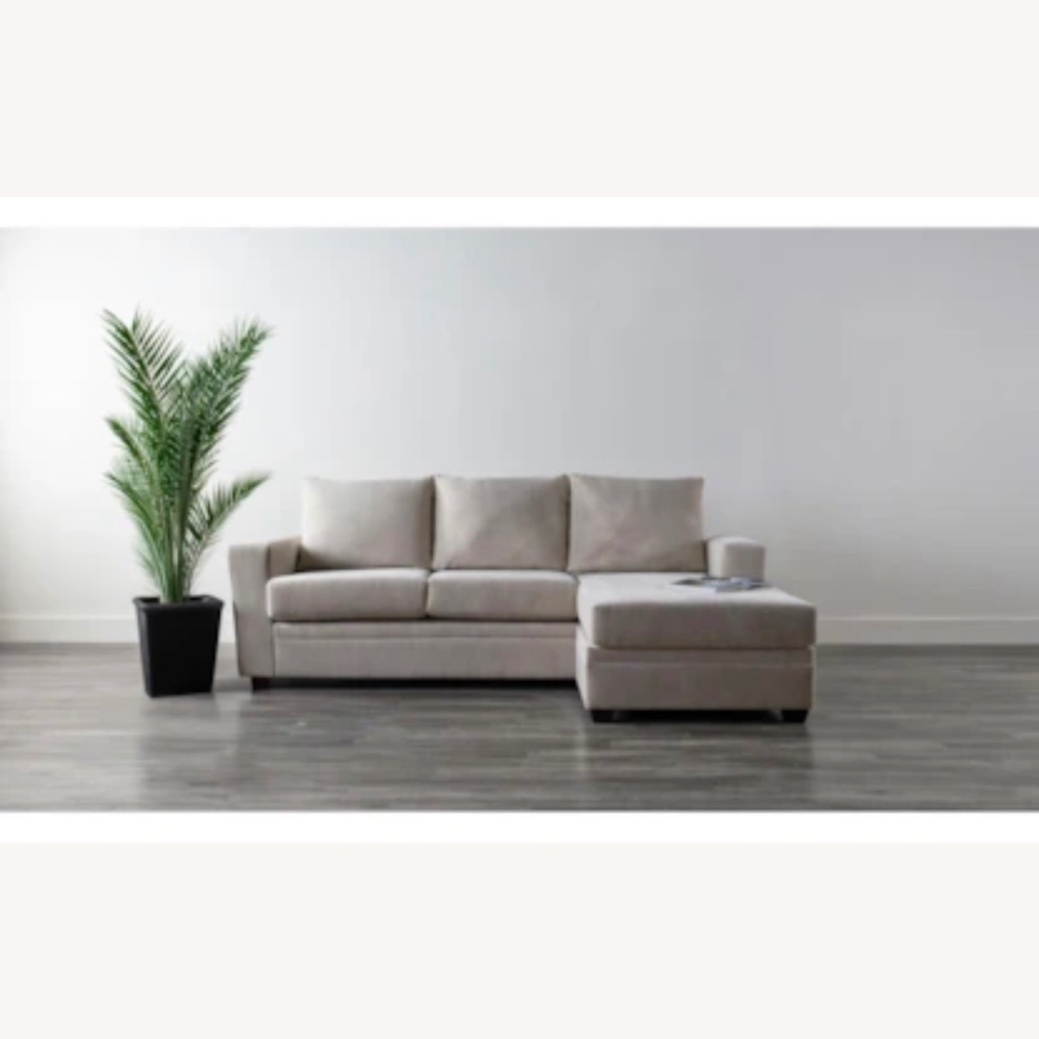 Living Spaces Bonaterra Sand Beige Fabric 97" Sofa with Reversible Chaise - image-5