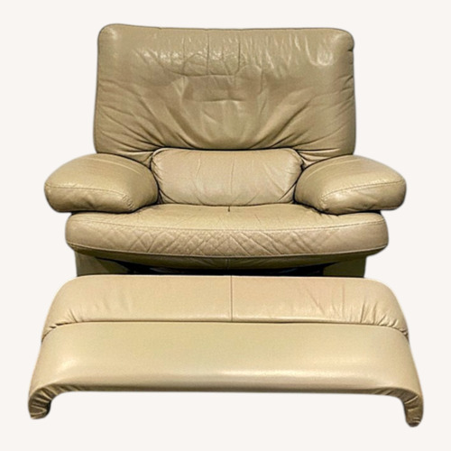 Used Comfortable Natuzzi Leather Swivel Recliner  for sale on AptDeco