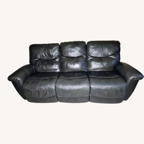 Used Lazyboy Reclining Gray Leather Couch for sale on AptDeco