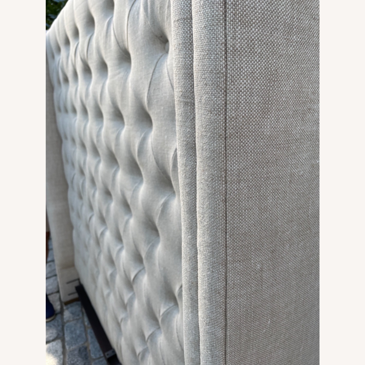 Restoration Hardware Adler Shelter Diamond Tufted Fabric Bed Queen - image-3