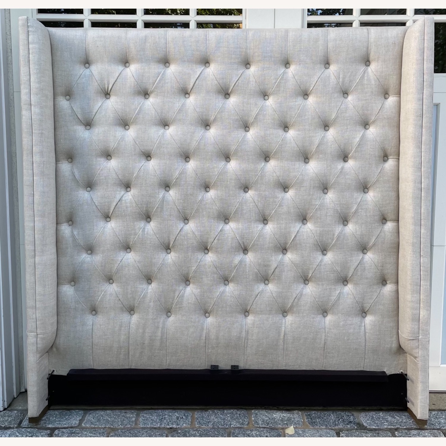 Restoration Hardware Adler Shelter Diamond Tufted Fabric Bed Queen - image-2