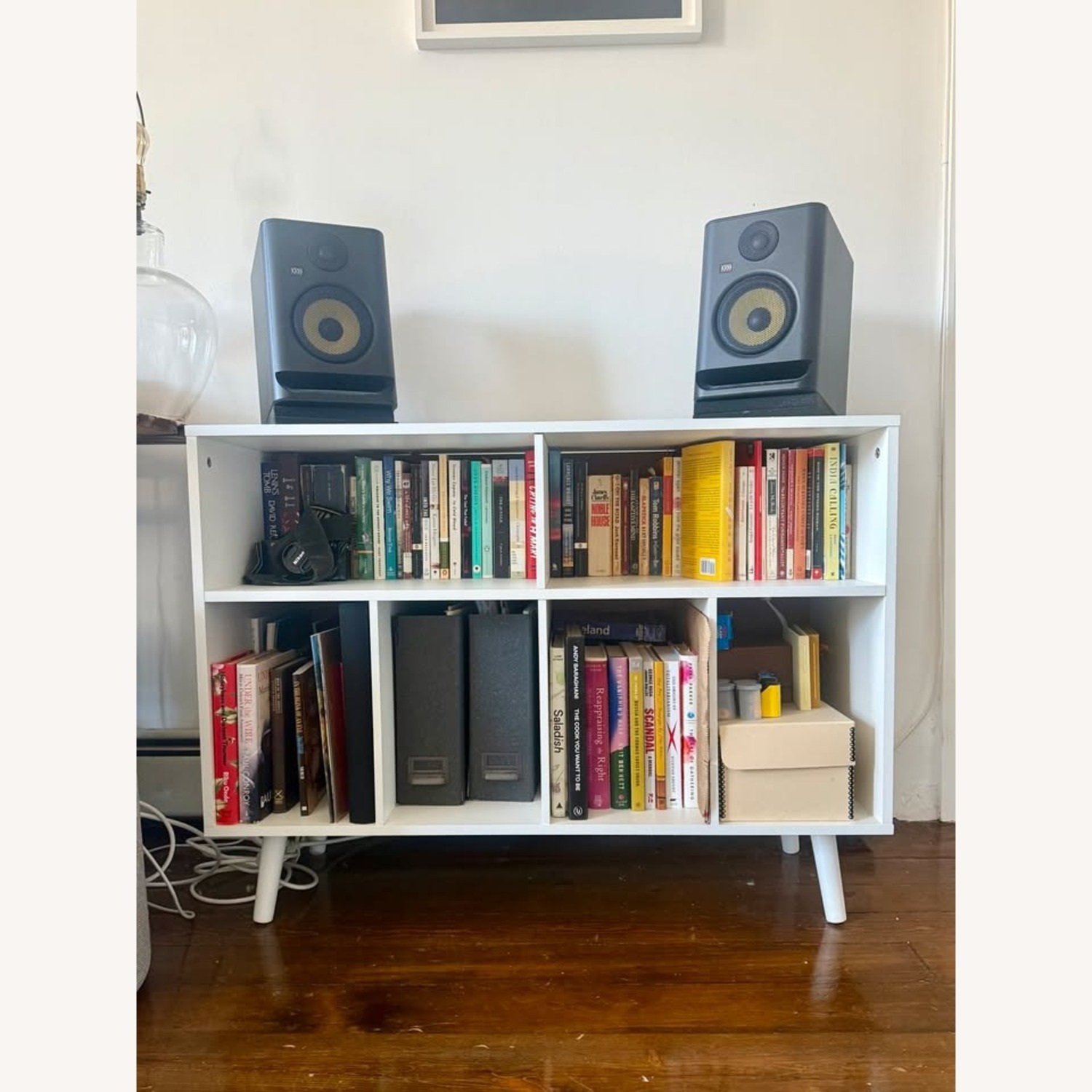 Jhamal Record Player Stand with Charging Station - image-1