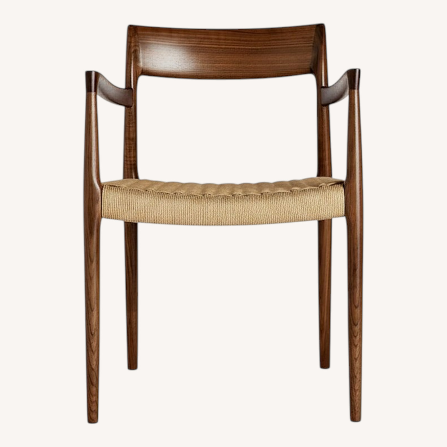 2 Moller Model 57 Armchairs in Walnut W Woven Seat - image-0