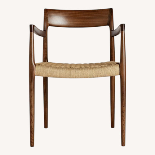 Used 2 Moller Model 57 Armchairs in Walnut W Woven Seat for sale on AptDeco
