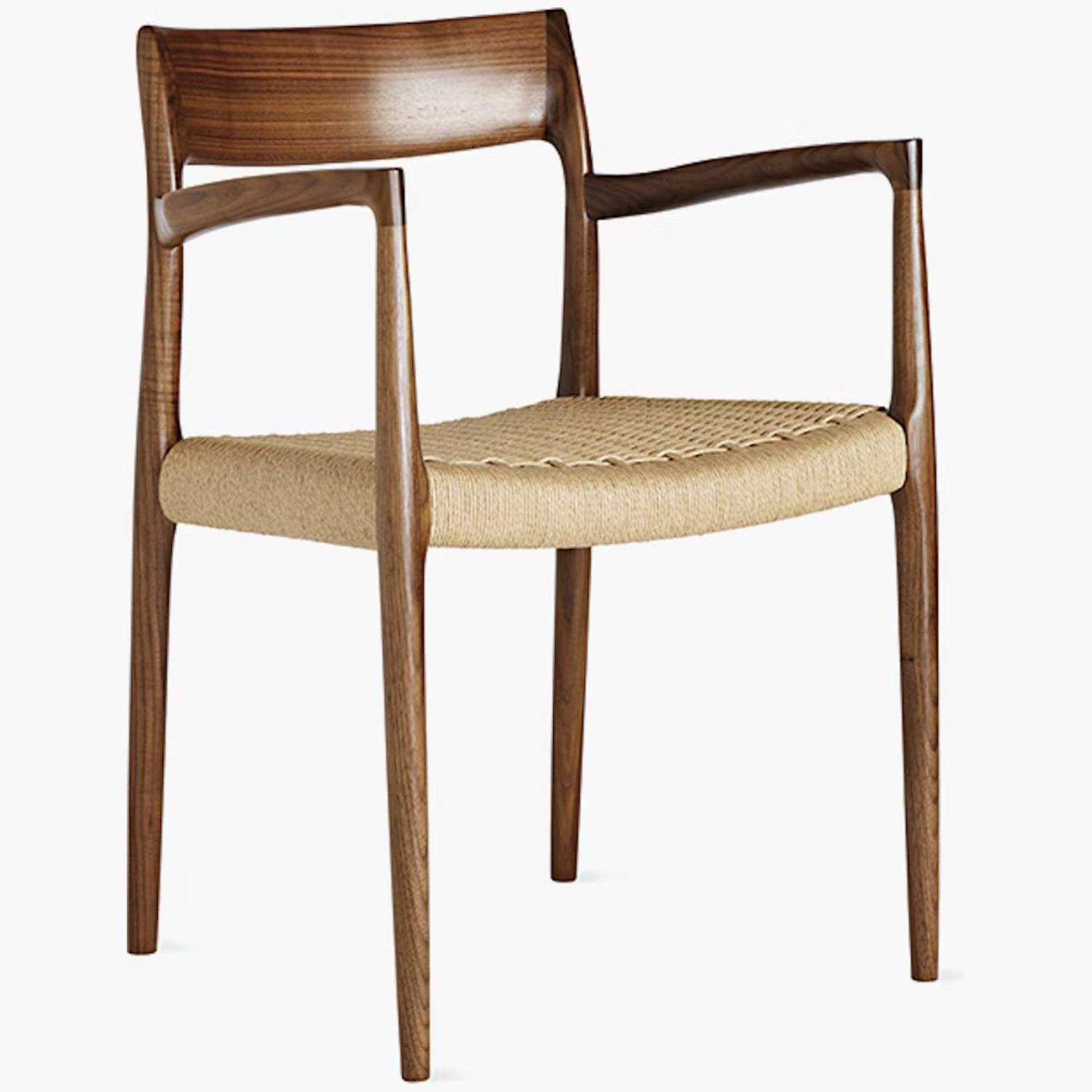 2 Moller Model 57 Armchairs in Walnut W Woven Seat - image-5