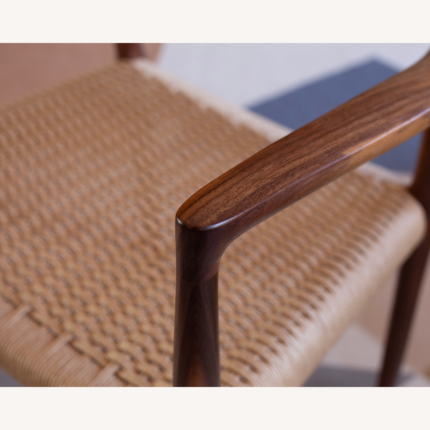2 Moller Model 57 Armchairs in Walnut W Woven Seat - image-7