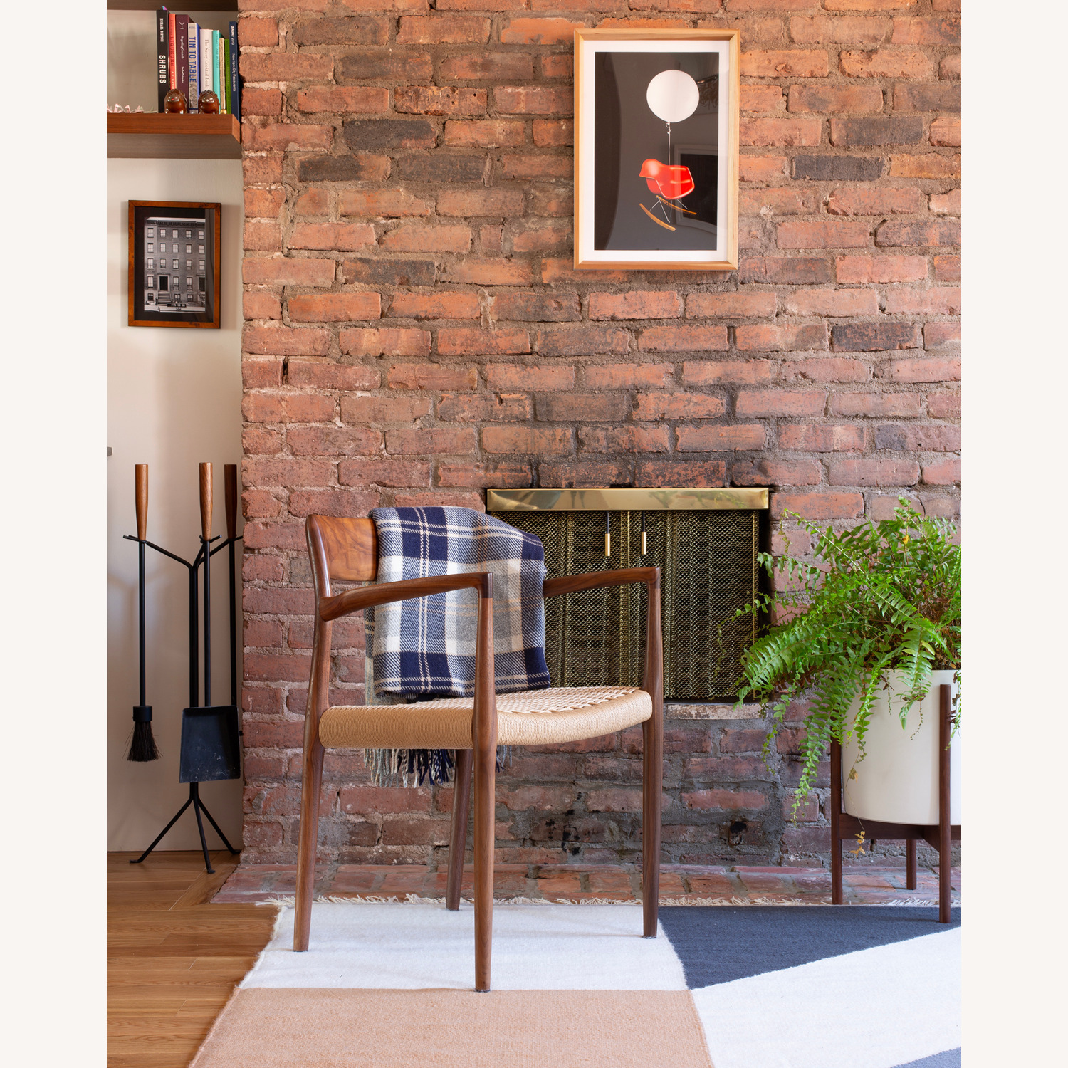 2 Moller Model 57 Armchairs in Walnut W Woven Seat - image-4