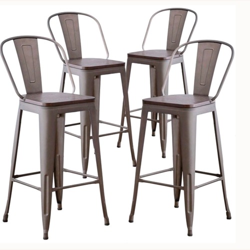 Used Dark Brown Metal Dining Chair for sale on AptDeco