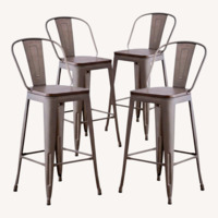 Dark Brown Metal Dining Chair