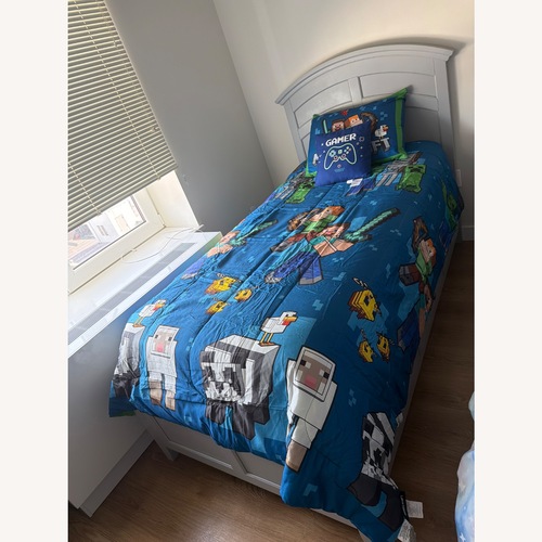 Used Raymour & Flanigan Kylie Light Gray Twin Bed for sale on AptDeco