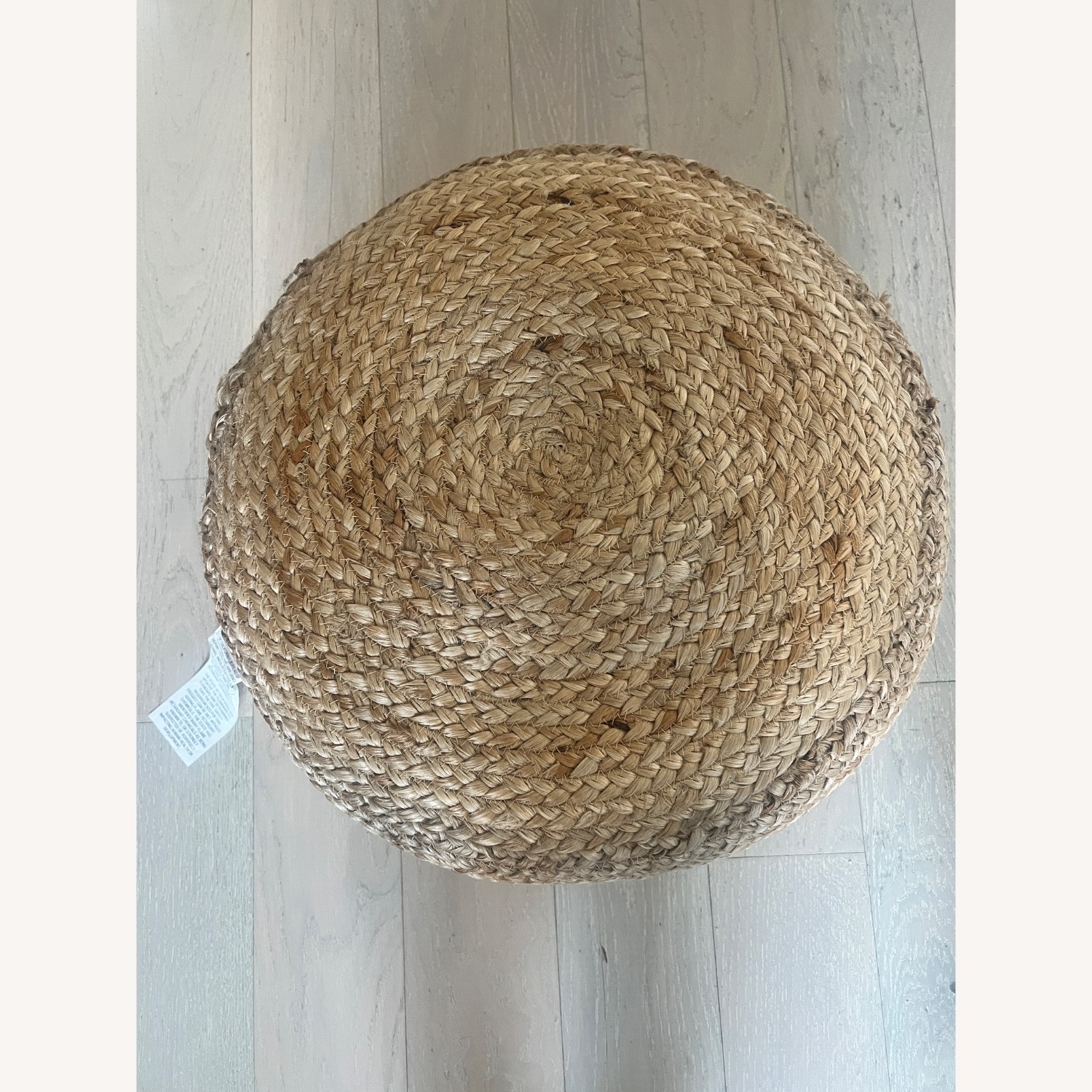 CB2 Braided Natural Jute Pouf (Small) - image-1