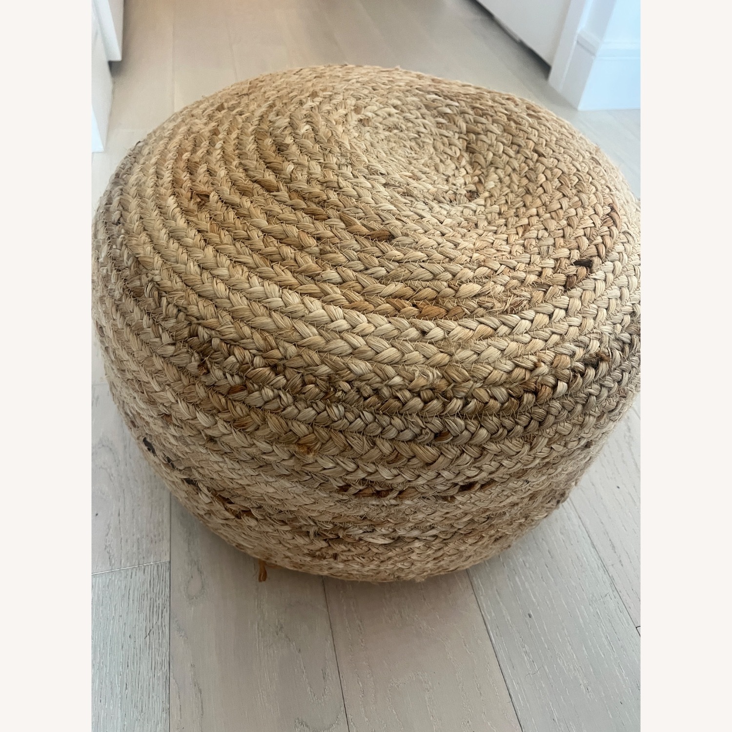 CB2 Braided Natural Jute Pouf (Small) - image-3