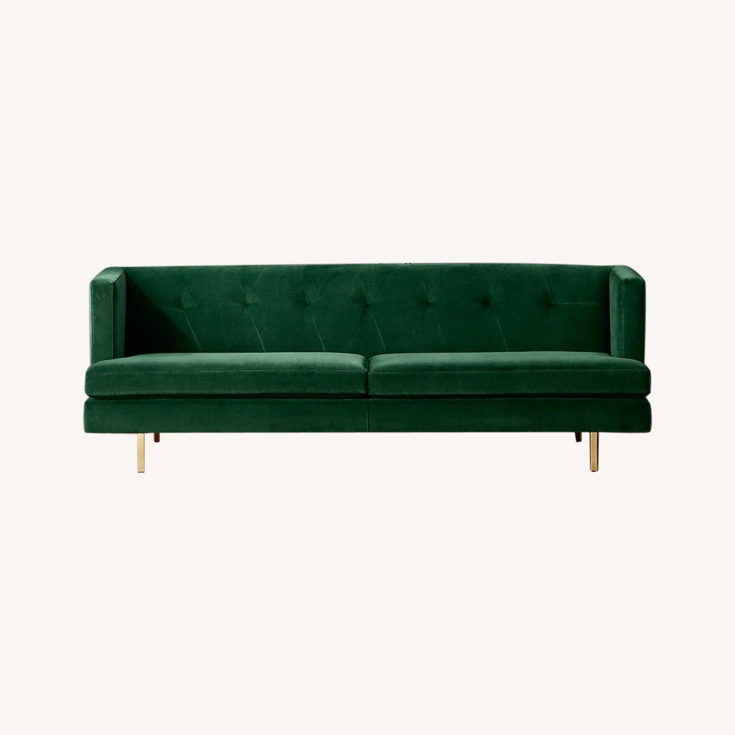 CB2 Avec Sofa with Brass Legs in Emerald - image-5