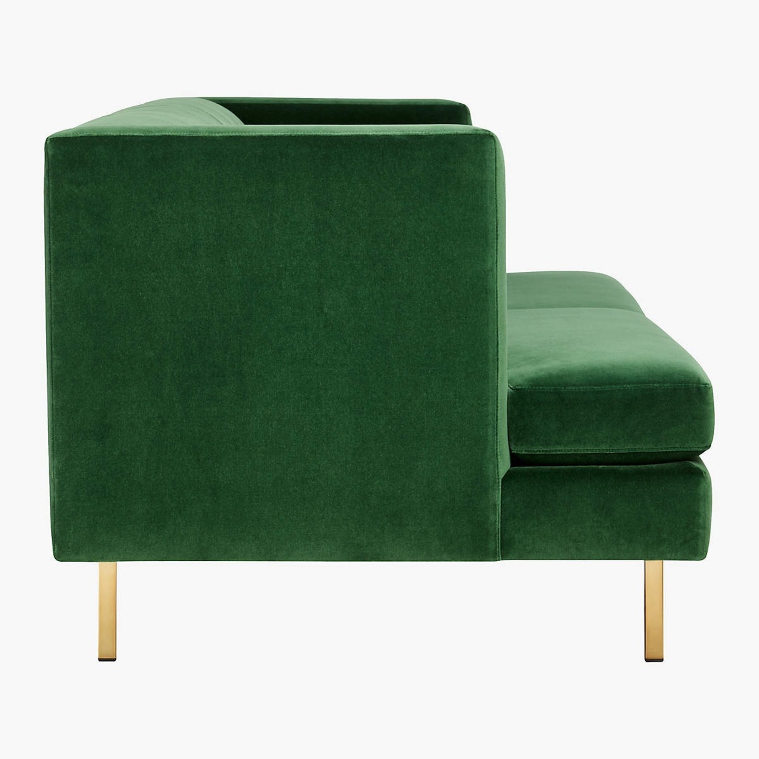 CB2 Avec Sofa with Brass Legs in Emerald - image-2