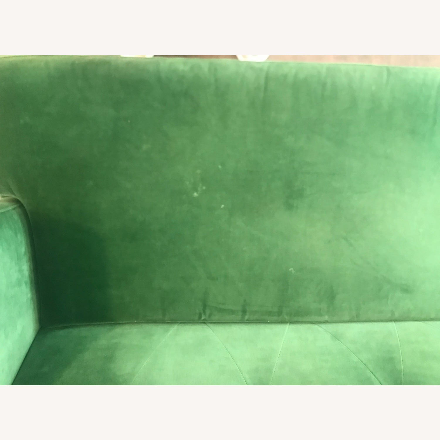 CB2 Avec Sofa with Brass Legs in Emerald - image-6