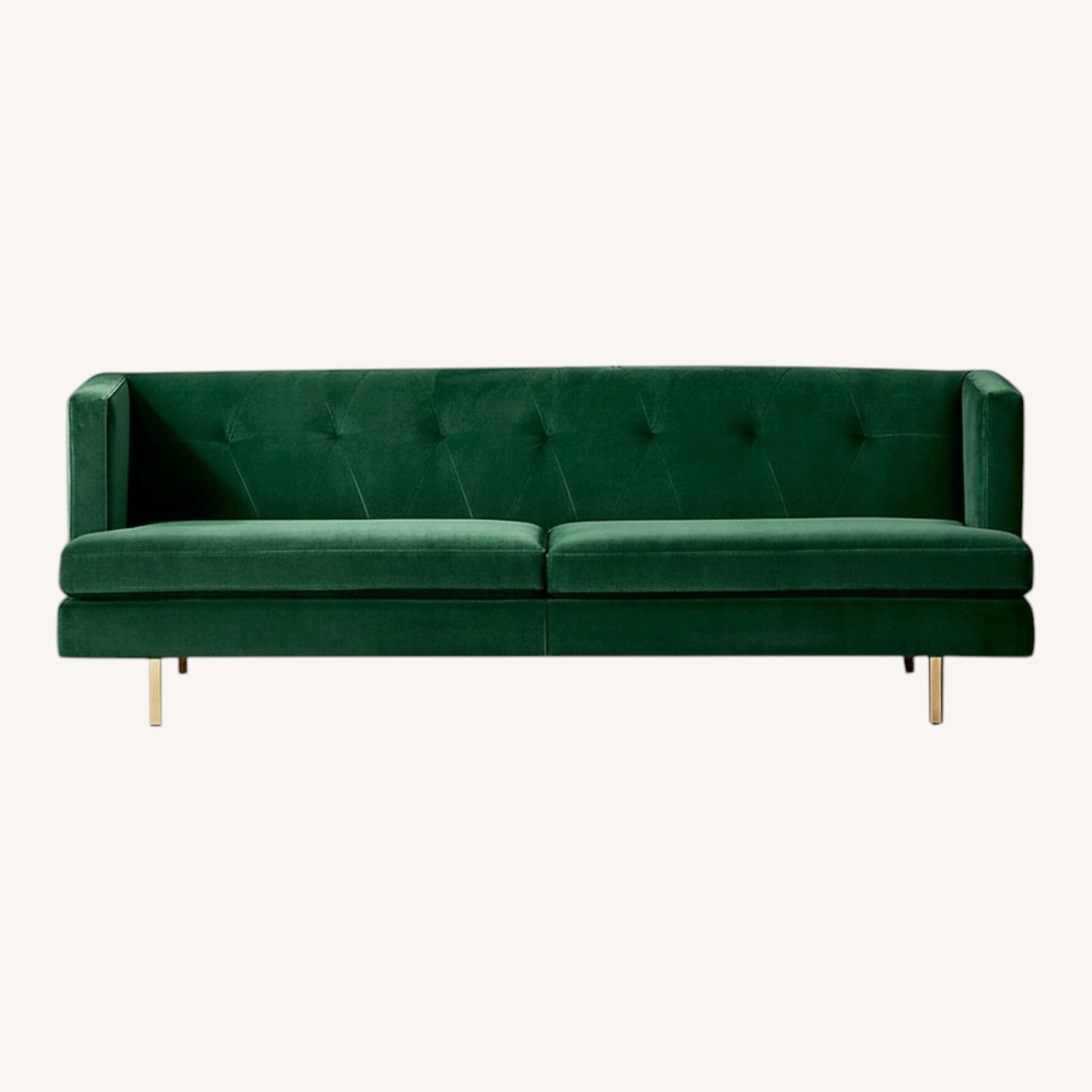 CB2 Avec Sofa with Brass Legs in Emerald - image-8