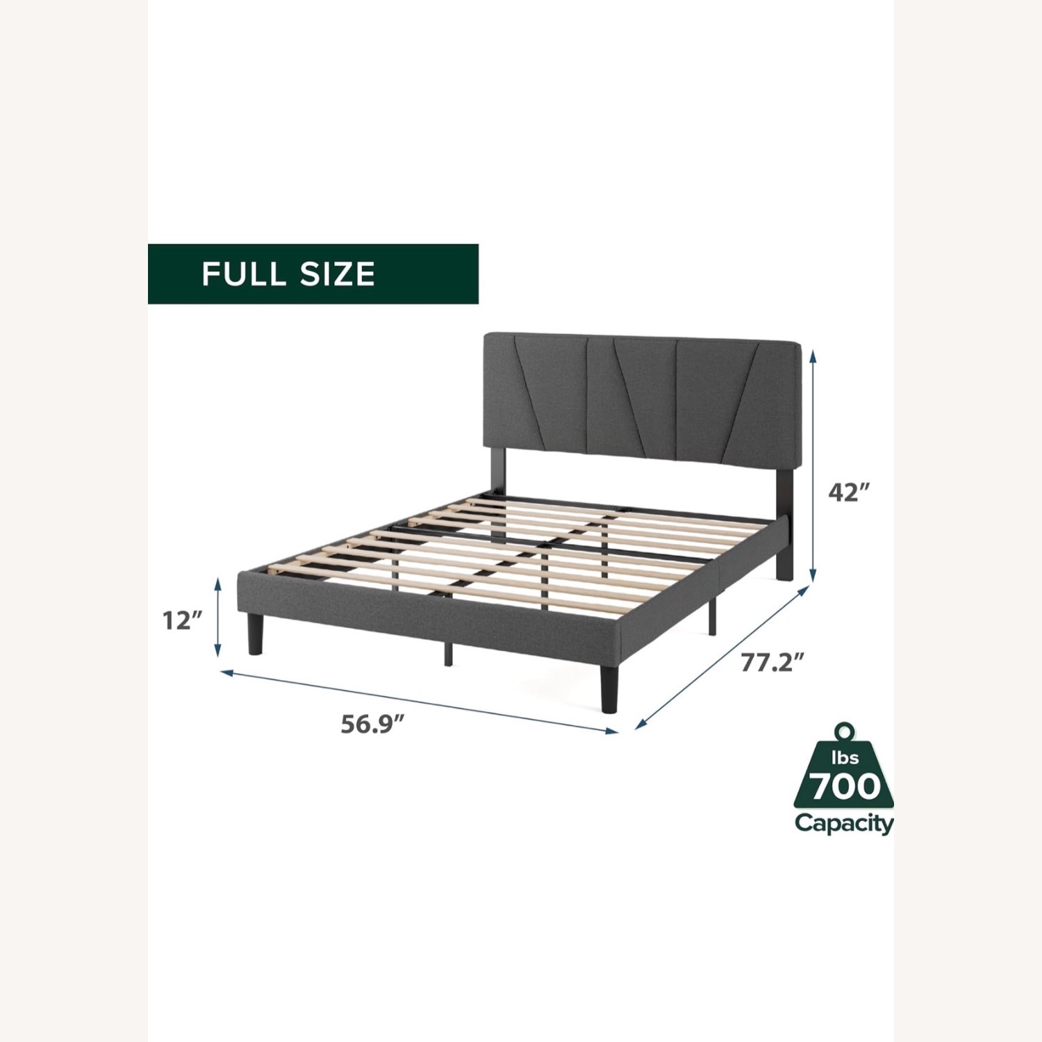 Zinus Full Maya Upholstered Bed Frame - image-2