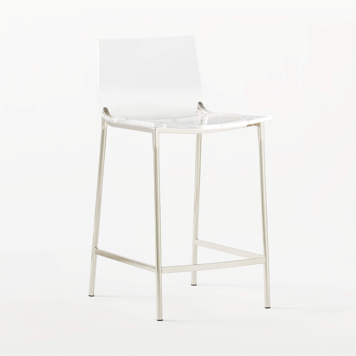 Chiaro Clear Acrylic Bar Stool with Nickel Legs - image-4