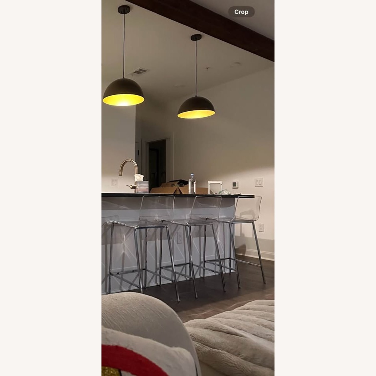 Chiaro Clear Acrylic Bar Stool with Nickel Legs - image-2