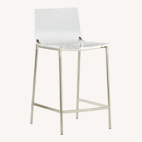 Chiaro Clear Acrylic Bar Stool with Nickel Legs