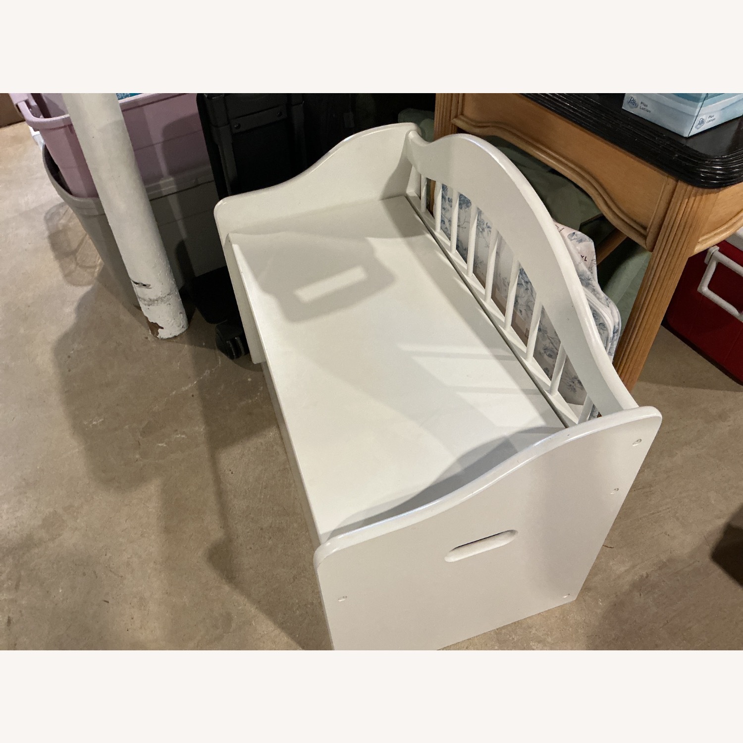 White Wood Toy Chest - image-2