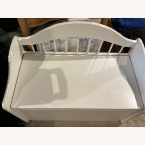 Used White Wood Toy Chest for sale on AptDeco