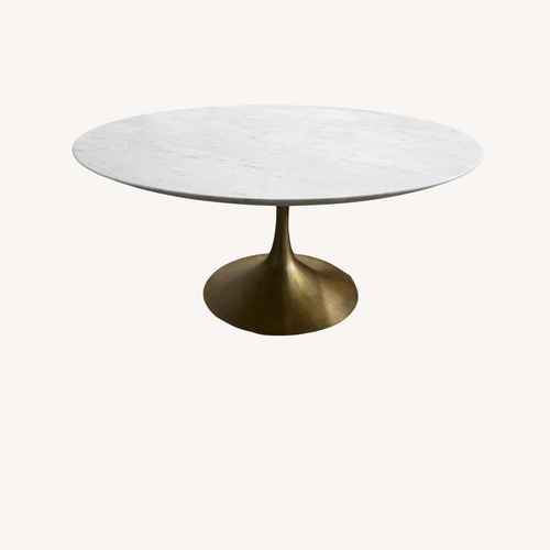 Used Restoration Hardware Aero Stone Round Dining Table for sale on AptDeco