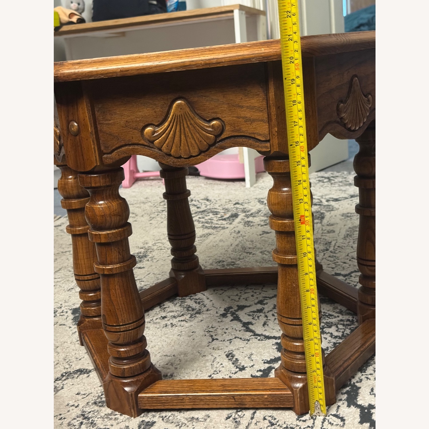 Natural Wood Side Table - image-10