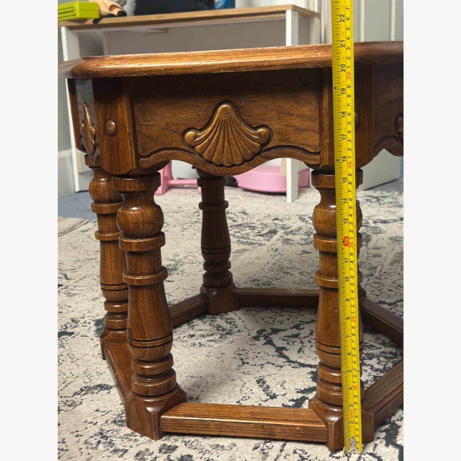 Natural Wood Side Table - image-11
