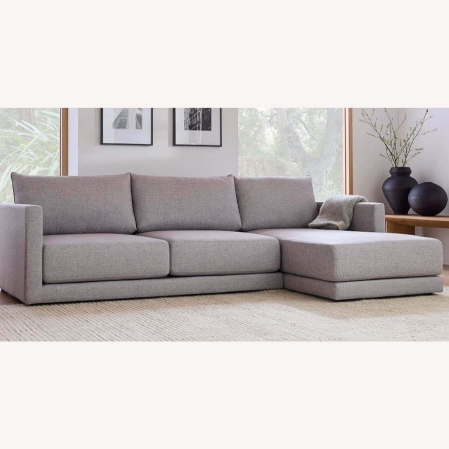West Elm Grey Melbourne Sectional Sofa - image-1