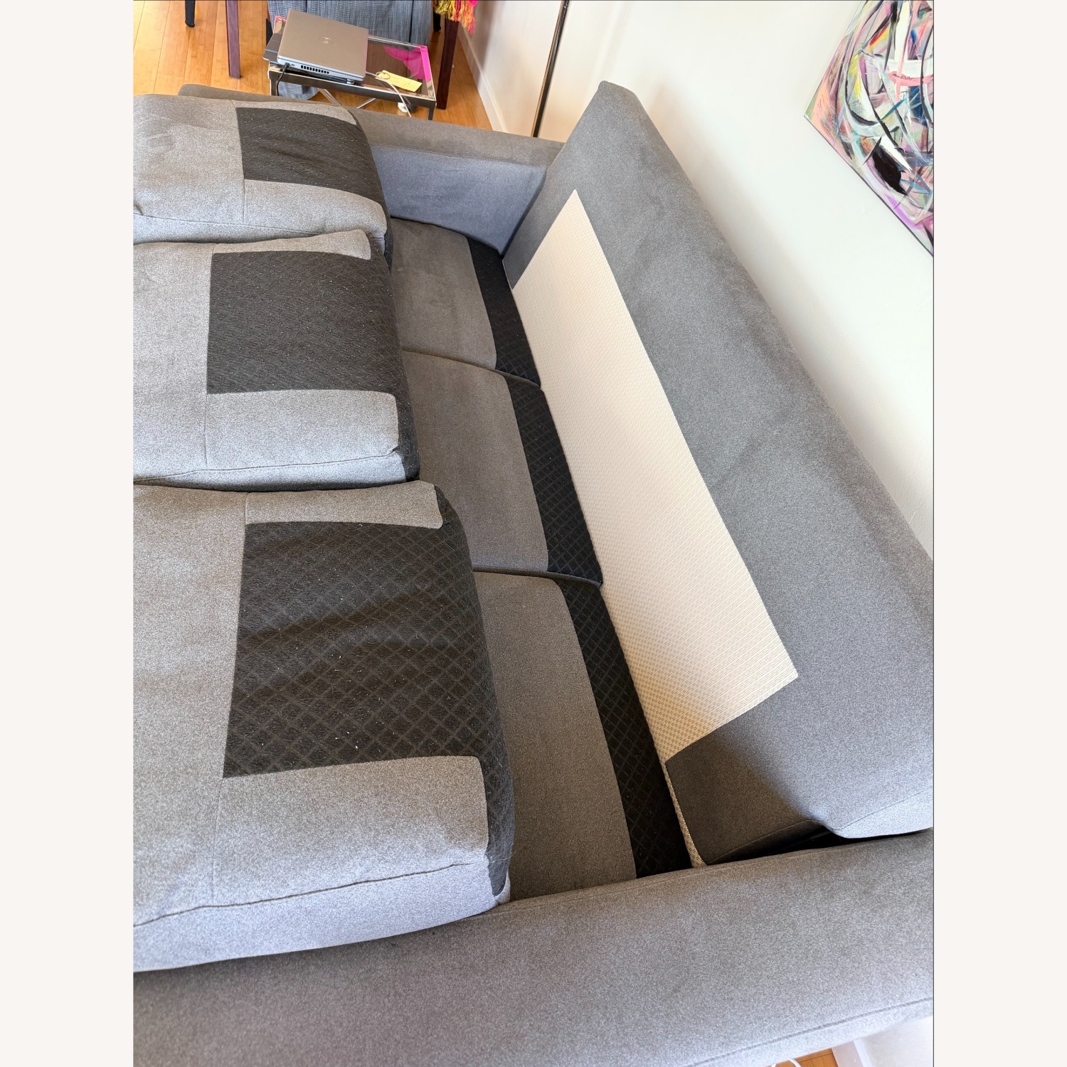 Macy's Gray Microsuede Sleeper Sofa - image-6