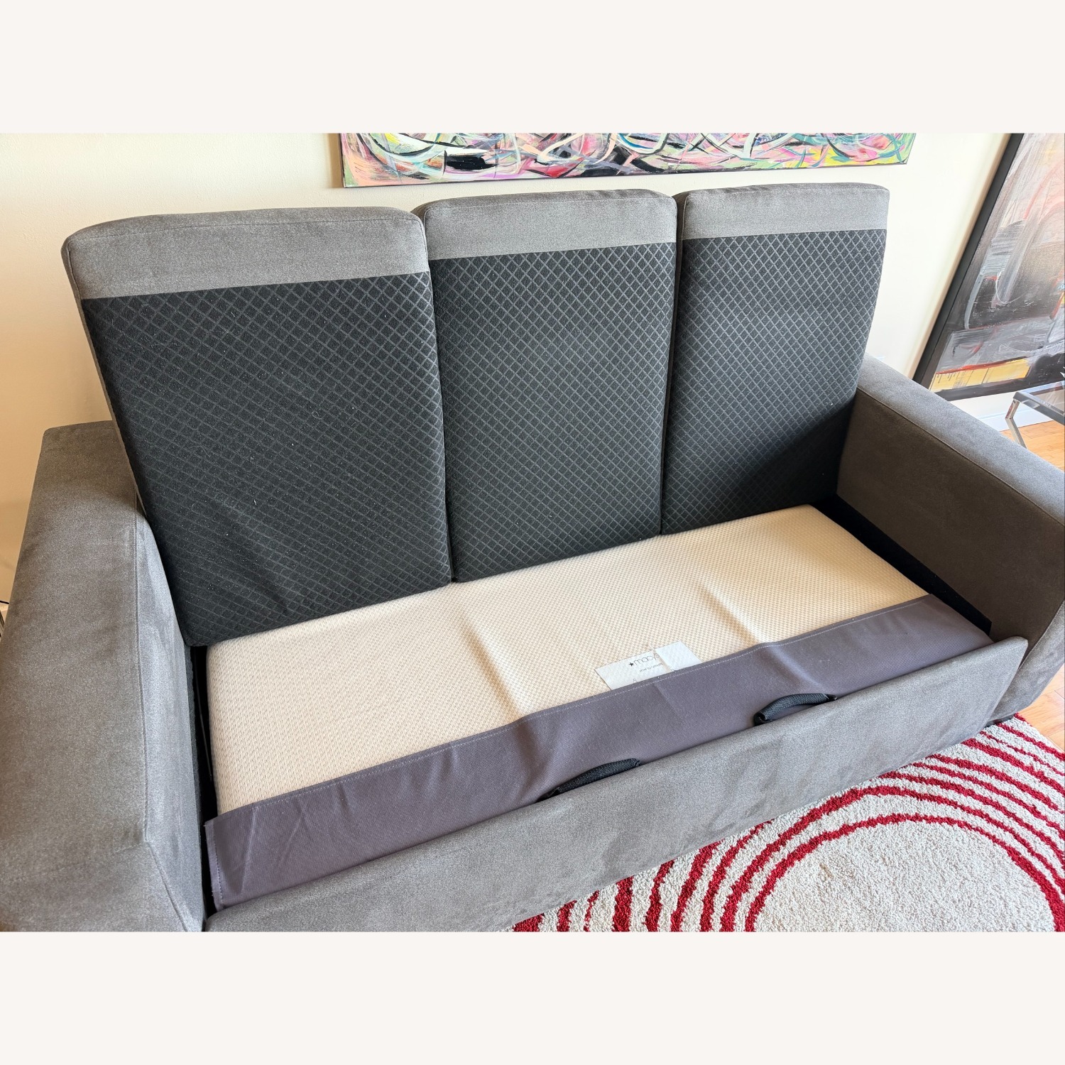 Macy's Gray Microsuede Sleeper Sofa - image-2