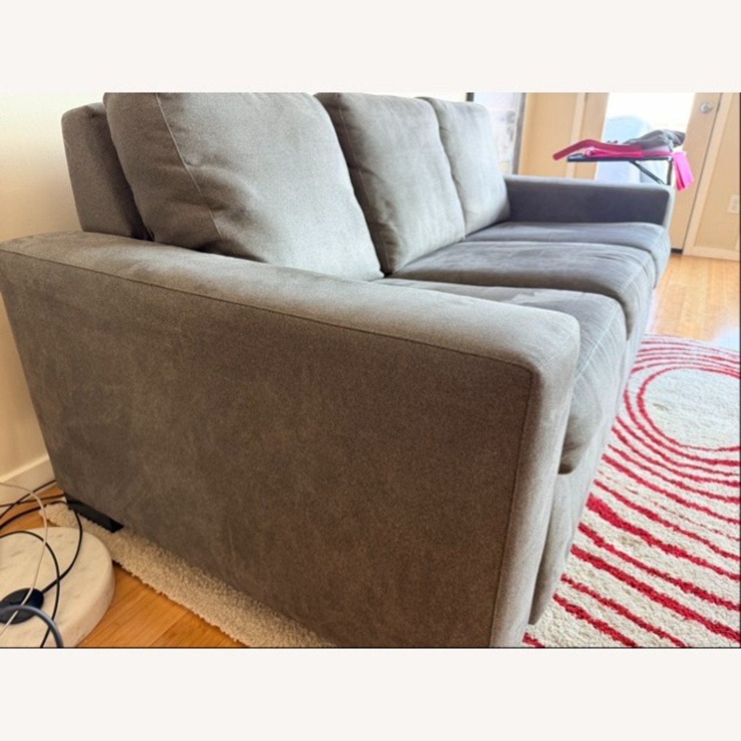 Macy's Gray Microsuede Sleeper Sofa - image-4