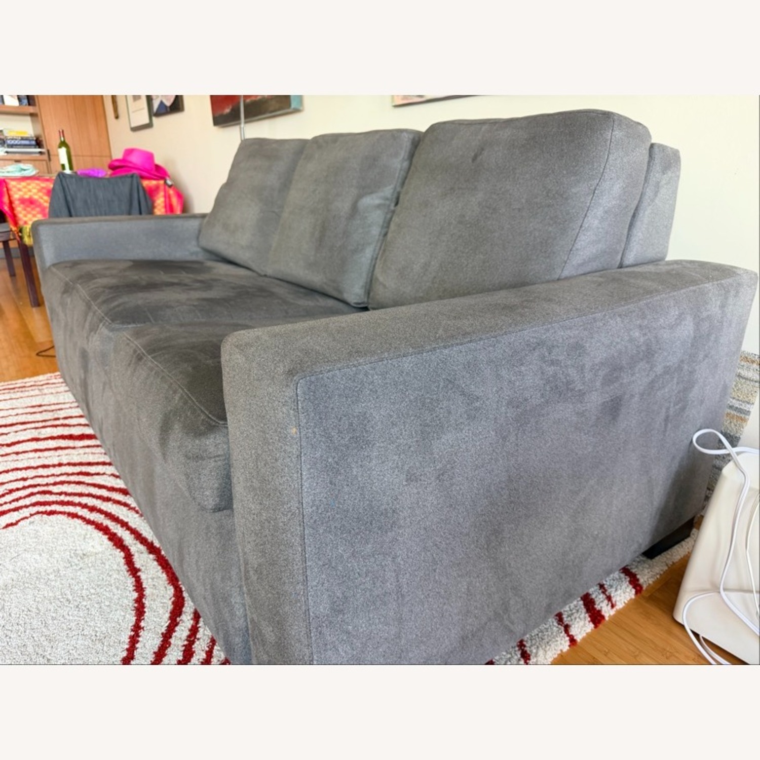 Macy's Gray Microsuede Sleeper Sofa - image-5