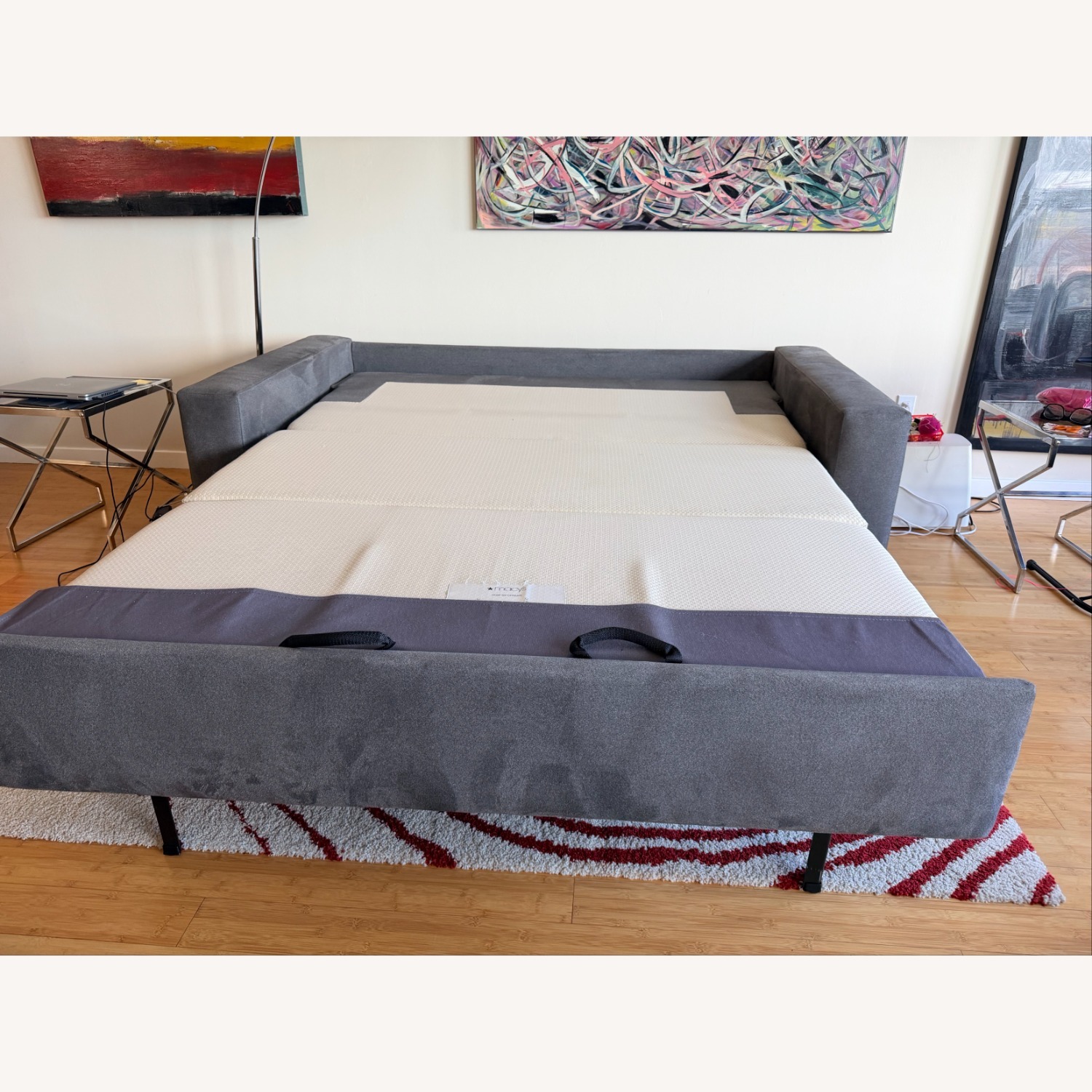 Macy's Gray Microsuede Sleeper Sofa - image-8