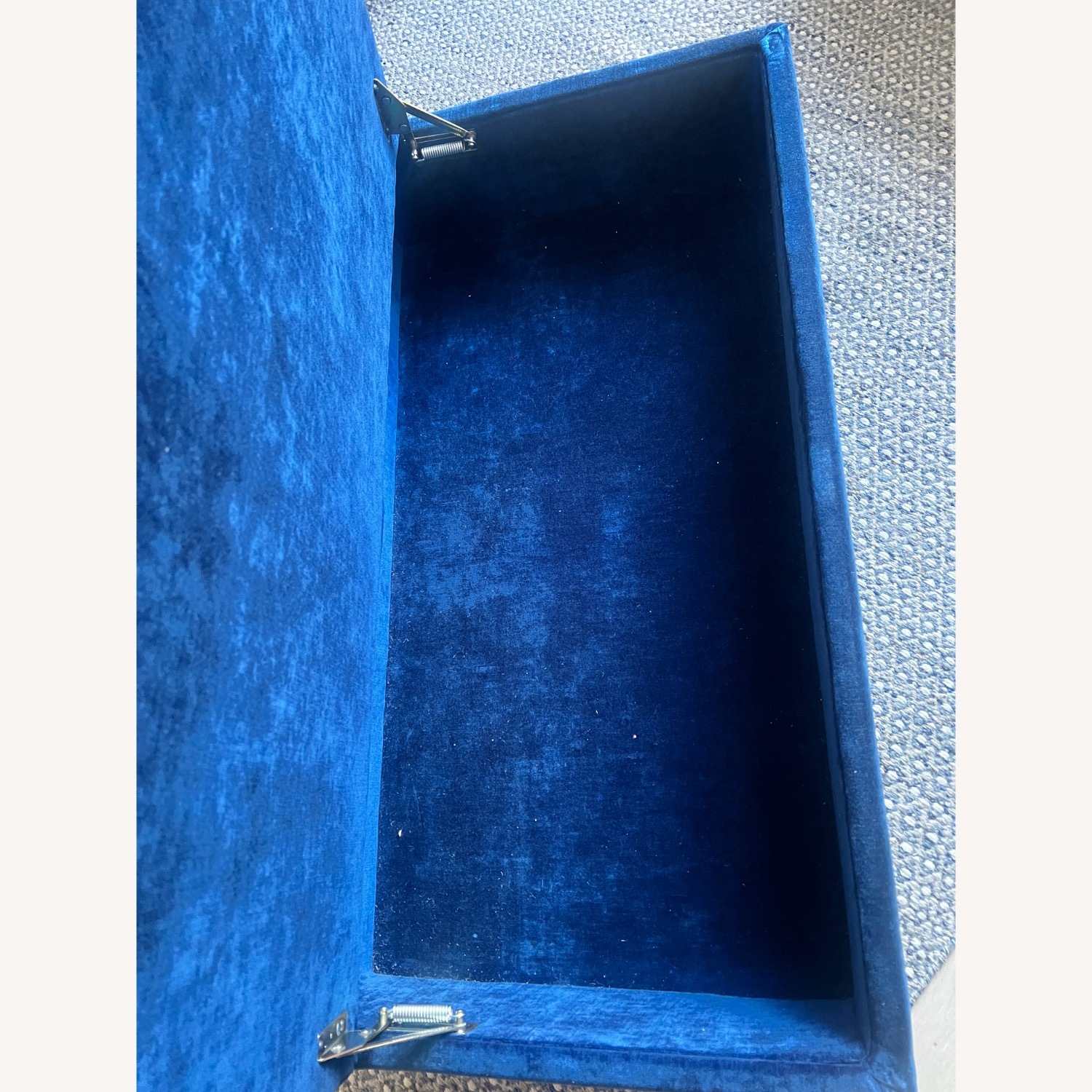 CB2 Movie Storage Blue Velvet Ottoman - image-4