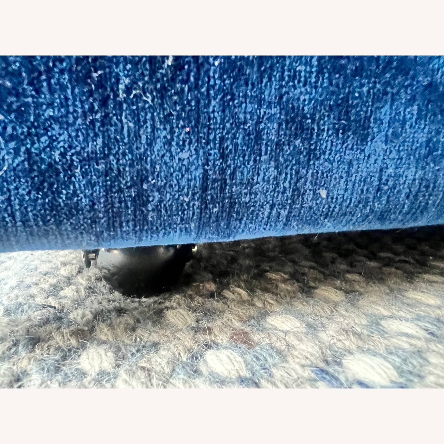 CB2 Movie Storage Blue Velvet Ottoman - image-6