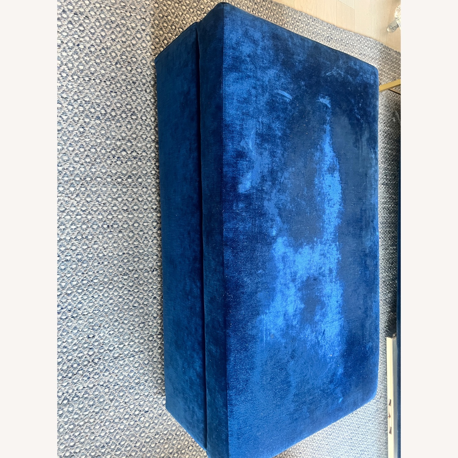 CB2 Movie Storage Blue Velvet Ottoman - image-7