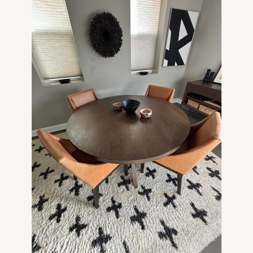 Used West Elm Dark Brown Table and Leather Chairs for sale on AptDeco