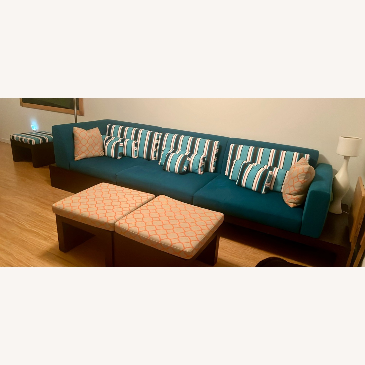 Custom Modular Sectional Sofa + 4 Ottomans - image-2