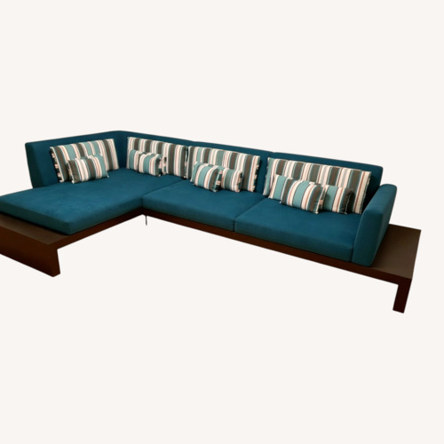 Used Custom Modular Sectional Sofa + 4 Ottomans for sale on AptDeco